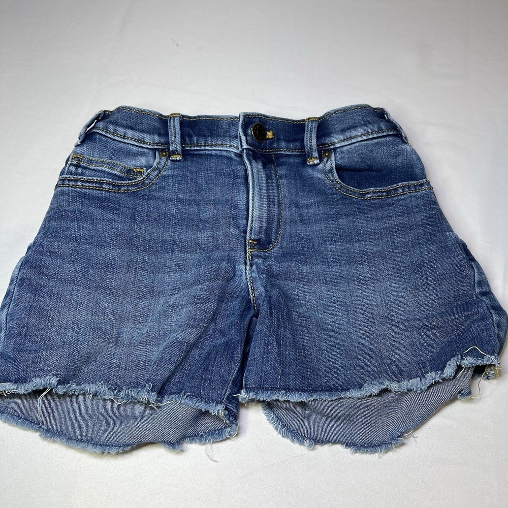 J Crew CrewCuts Girls Denim Size 8 Shorts Cutoff Button. Zip Blue